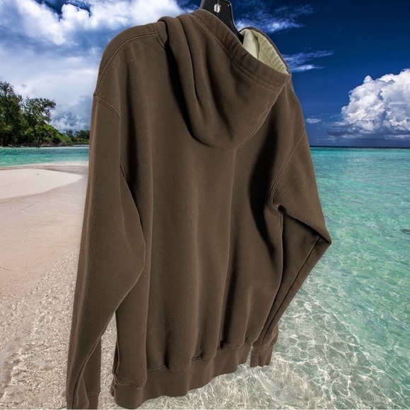 Exist Rehoboth Beach Delaware Embroidered Brown Off White Hoodie Size Medium - Picture 6 of 12